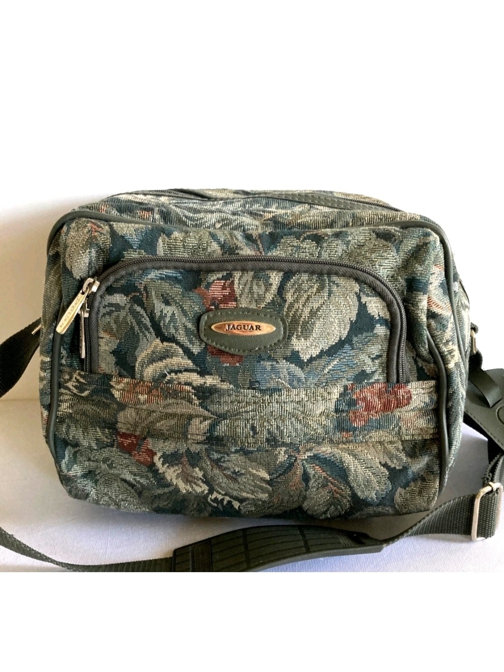 Floral Tapestry Crossbody Bag - Green Multi
